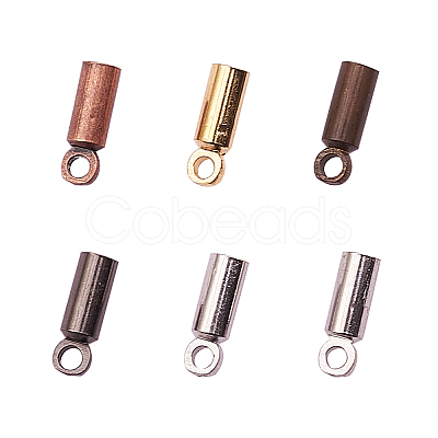 300Pcs 6 Colors Brass Cord Ends KK-CJ0001-68-1