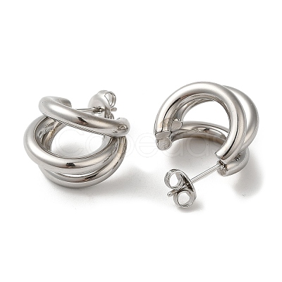 Non-Tarnish 304 Stainless Steel Stud Earrings EJEW-Z026-16P-1