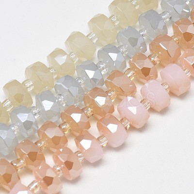 Electroplate Glass Beads Strands EGLA-Q083-8mm-C-1