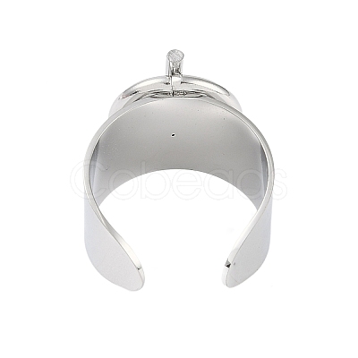 Non-Tarnish 304 Stainless Steel Circular & Rod-shaped Open Cuff Rings RJEW-C095-01P-1