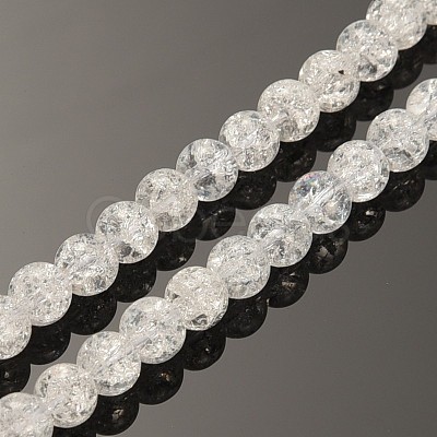 Synthetic Crackle Quartz Round Beads Strands G-O030-10mm-17-1