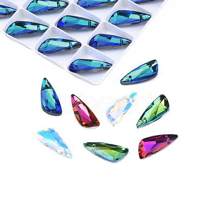 Pointed Back Glass Rhinestone Pendants EGLA-N006-034-1
