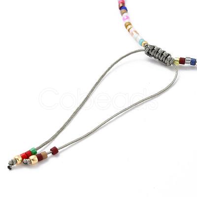 Adjustable Nylon Cord Braided Bead Bracelets BJEW-P256-B14-1