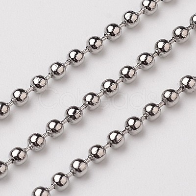Non-Tarnish 3.28 Feet 304 Stainless Steel Ball Chains X-CHS-A002B-1.5mm-1