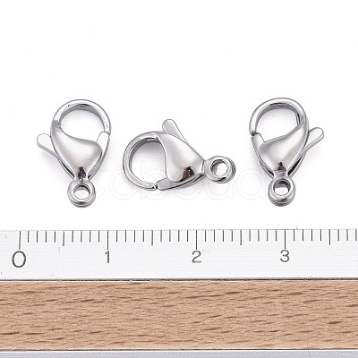 Tarnish Resistant 304 Stainless Steel Lobster Claw Clasps STAS-AB13-1