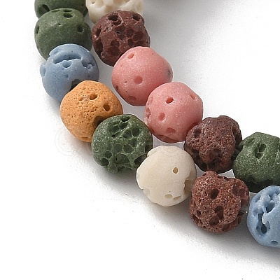 Synthetic Lava Rock Dyed Beads Strands G-H311-08D-10-1