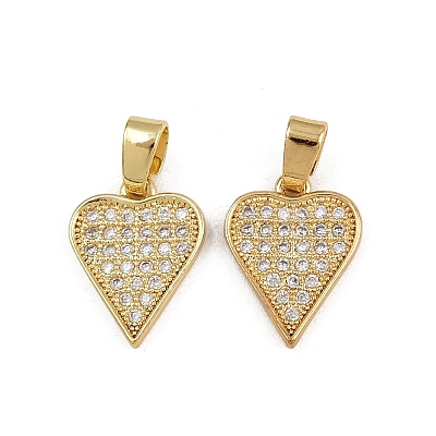Brass Micro Pave Clear Cubic Zirconia Pendants ZIRC-I367-13G-10-1