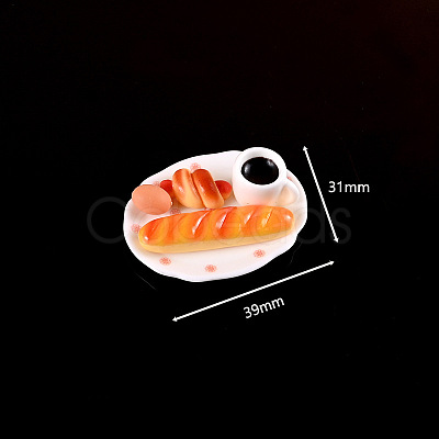 Resin Miniature Breakfast Set Ornaments DIY-H174-01H-1