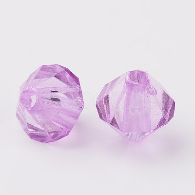 Faceted Bicone Transparent Acrylic Beads LS-DBB6mm-75-1