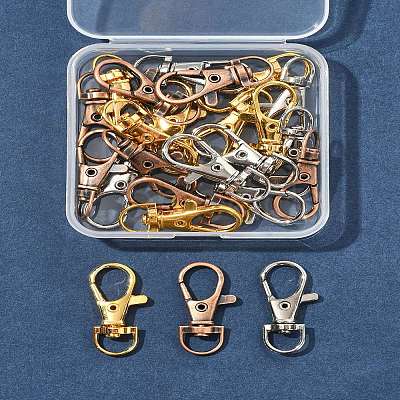 24Pcs 3 Colors Alloy Swivel Lobster Claw Clasps FIND-FS0003-73-1