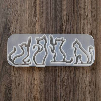 Cat Shape Quicksand DIY Silhouette Silicone Mold X1-DIY-K067-02A-1