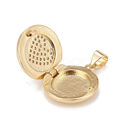 Brass Micro Pave Cubic Zirconia Locket Pendants KK-A161-38A-G-1