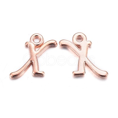 Rose Gold Plated Alloy Letter Pendants X-PALLOY-J718-01RG-X-1