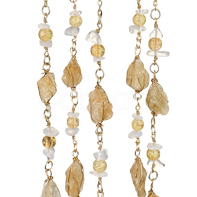 Rough Raw Natural Citrine Wind Chime HJEW-P015-06-1