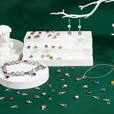 DIY Flat Round Alloy Rhinestone Pendent Decoration Making Kits DIY-FH0008-95-1