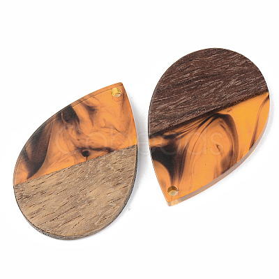 Resin & Walnut Wood Pendants X-RESI-S389-037A-A01-1