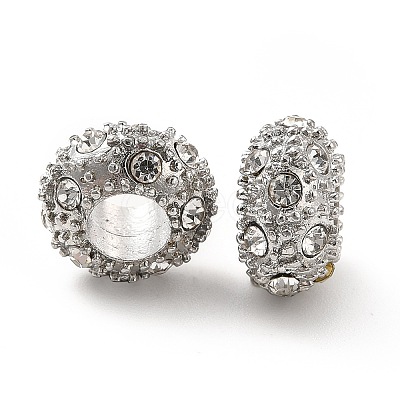 Rack Plating Alloy Rhinestone European Beads PALLOY-P289-34P-1