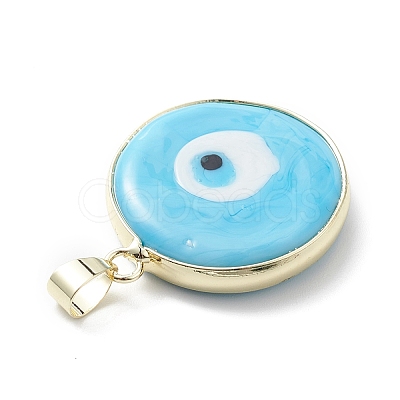 Handmade Evil Eye Lampwork Pendants LAMP-F031-03G-05-1