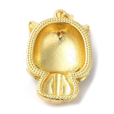 Rack Plating Brass Enamel Cubic Zirconia Pendants KK-Q771-06G-1