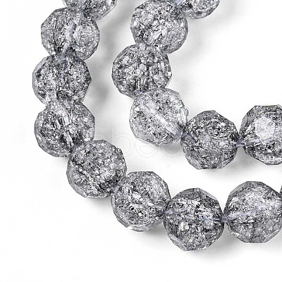Transparent Crackle Glass Beads Strands GLAA-N053-8mm-02-1