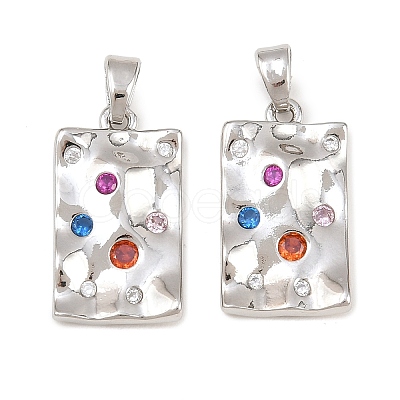 Brass Micro Pave Cubic Zirconia Pendants KK-D223-02P-1