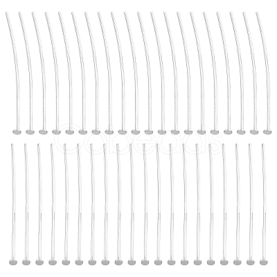 40Pcs 925 Sterling Silver Flat Head Pins STER-SC0001-08-1