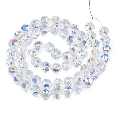 Electroplate Transparent Glass Beads Strands EGLA-N002-18B-B01-1
