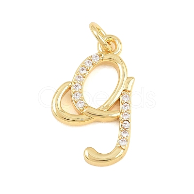 Brass Micro Pave Clear Cubic Zirconia Pendants CU-CBA7939-01G-G-1