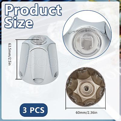 3Pcs Alloy and Iron Bathroom Sink Faucet Knobs Replacement FIND-GO0004-09P-1