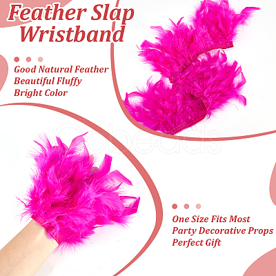 Rooster Feather Trim Clothing Cuffs Decoration AJEW-WH0696-197C-1