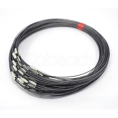 201 Stainless Steel Wire Necklace Cord X-TWIR-SW001-10-1