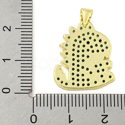 Real 18K Gold Plated Brass Micro Pave Cubic Zirconia Pendants KK-R159-32G-1