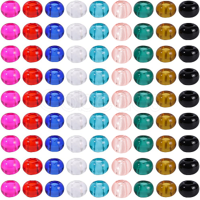 90Pcs 9 Colors Glass European Beads GLAA-PA0001-25-1