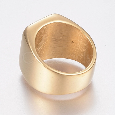 304 Stainless Steel Signet Band Rings for Men RJEW-G091-16-17mm-G-1