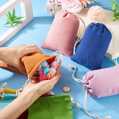 11Pcs 11 Colors Rectangle Cloth Packing Pouches ABAG-TA0001-87C-1