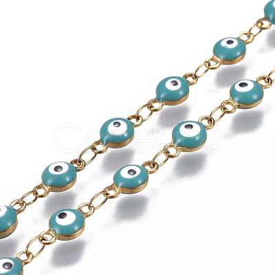 304 Stainless Steel Enamel Chains CHS-P006-02G-02-1