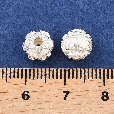 925 Sterling Silver Om Beads STER-T002-82S-1