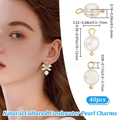 40Pcs Natural Cultured Freshwater Pearl Oval Charms PALLOY-BBC0001-03-1