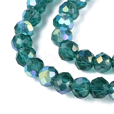 AB Color Plated Transparent Glass Rondelle Beads Strands EGLA-T029-2mm-10N-1