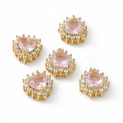Rack Plating Brass Micro Pave Cubic Zirconia Beads KK-C007-12G-10-1