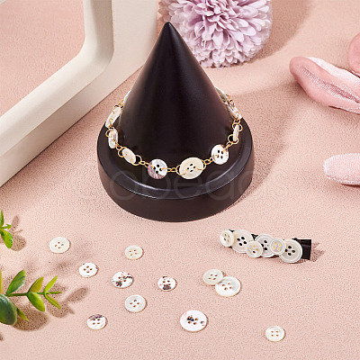 45Pcs 3 Styles 4-Holes Shell Buttons BUTT-TA0001-28-1