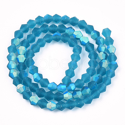 Imitate Austrian Crystal Bicone Frosted Glass Beads Strands X-EGLA-A039-T6mm-MB01-1