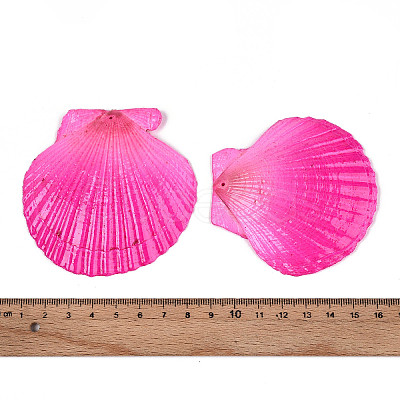 Spray Painted Natural Scallop Shell Big Pendants SSHEL-T017-14M-1
