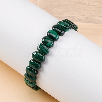 Natural Malachite Stretch Bracelets BJEW-F327-04-1