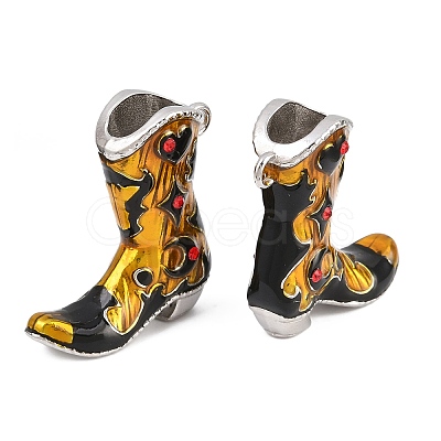 304 Stainless Steel Enamel with Rhinestone Pendants STAS-Z202-06P-01-1