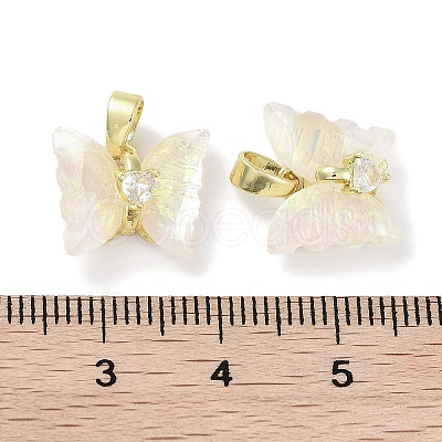 Golden Rack Plating Brass Micro Pave Cubic Zirconia Pendants KK-R161-06G-01-1