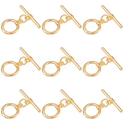 10 Sets Brass Toggle Clasps KK-BBC0021-08-1