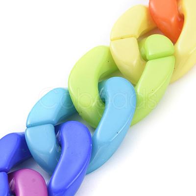 Handmade Opaque Acrylic Curb Chains AJEW-JB00573-1