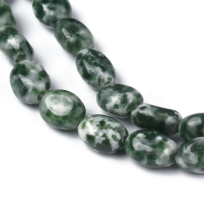 Natural Green Spot Jasper Beads Strands G-Z006-A22-1