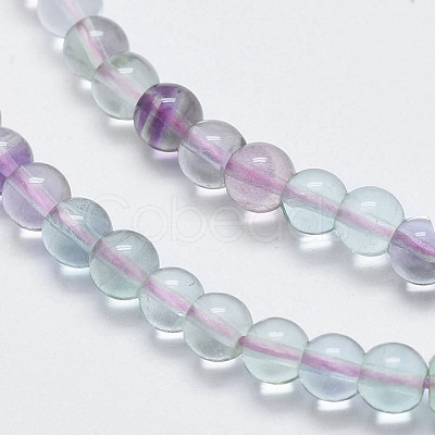 Natural Fluorite Beads Strands G-F547-38A-4mm-1